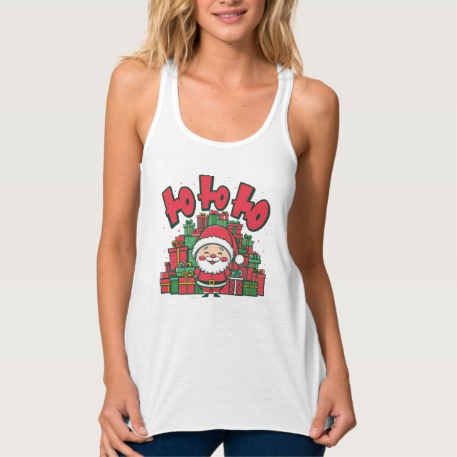 Jolly Cartoon Santa Christmas Singlet (Front)