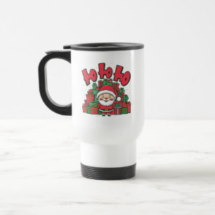 Jolly Cartoon Santa Christmas Travel Mug
