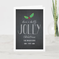 Jolly Chalkboard Christmas Greeting Card
