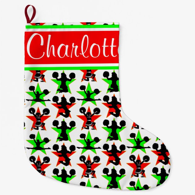 JOLLY CHEERLEADER CHRISTMAS STOCKING (Front)