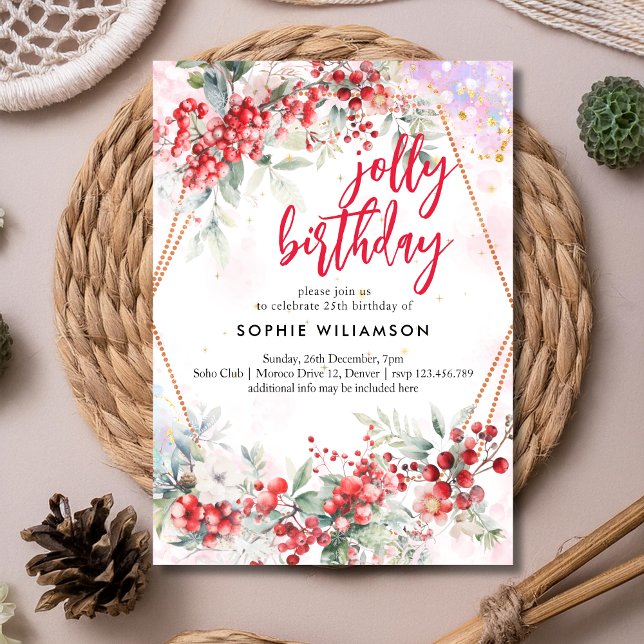 Jolly christmas birthday  invitation (Creator Uploaded)