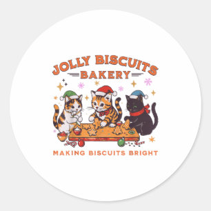 Jolly Christmas Biscuits Bakery Baking Crew Xmas C Classic Round Sticker