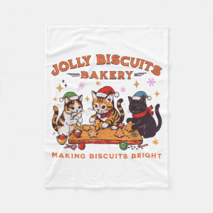 Jolly Christmas Biscuits Bakery Baking Crew Xmas C Fleece Blanket