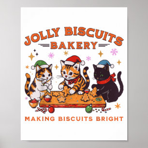 Jolly Christmas Biscuits Bakery Baking Crew Xmas C Poster