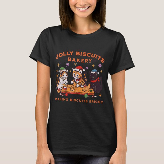 Jolly Christmas Biscuits Bakery Baking Crew Xmas C T-Shirt (Front)