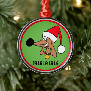 Jolly Christmas Dachshund Metal Tree Decoration