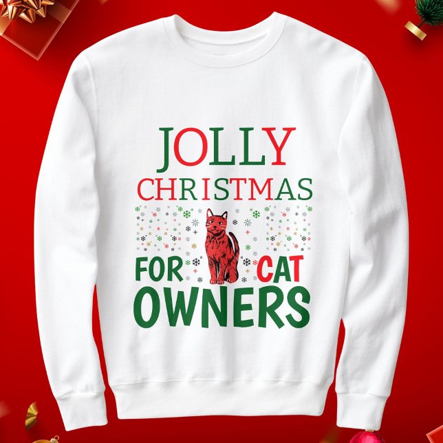 Jolly Christmas For Cat Owners Personalised Cute Sweatshirt (Creator Uploaded)