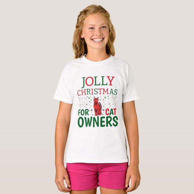 Jolly Christmas For Cat Owners Personalised Cute T-Shirt (Front Full)