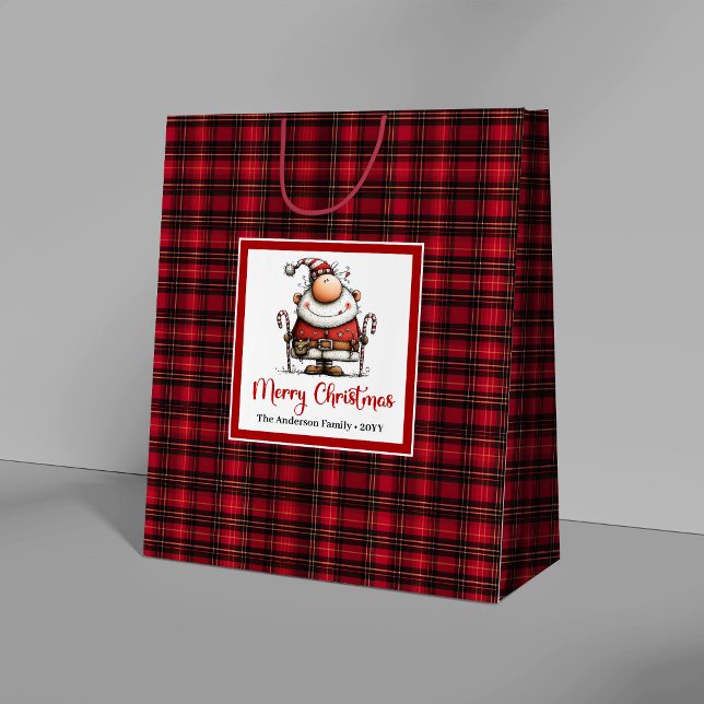 Jolly Christmas Funny Santa Hand Drawn Gift Bag (Jolly Christmas Funny Santa Hand Drawn Gift Bag)