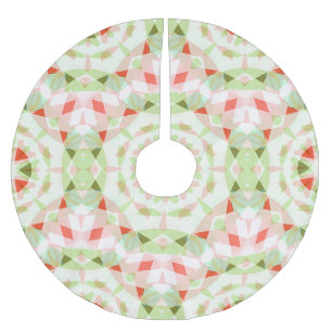 Jolly Christmas Red Green Pink Merry Star Pattern Brushed Polyester Tree Skirt