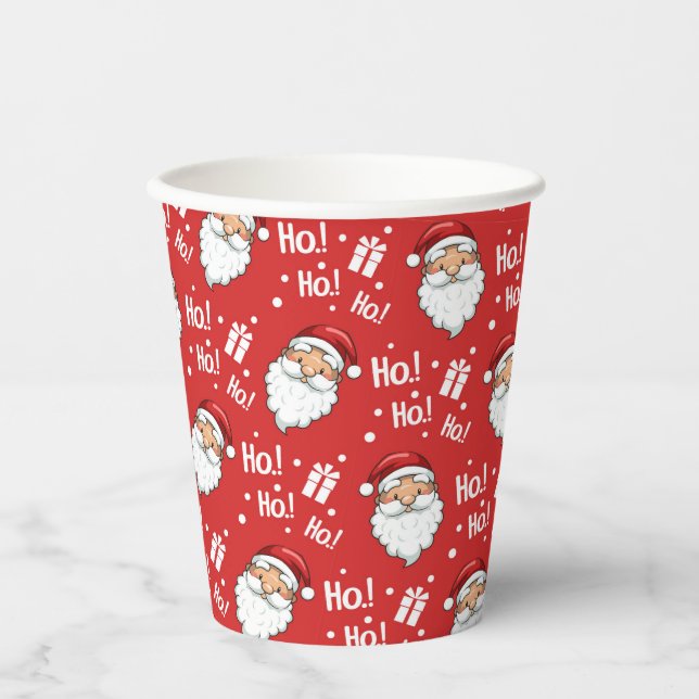 Jolly Christmas Santa Claus Paper Cups (Front)
