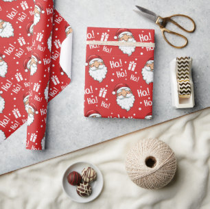Jolly Christmas Santa Claus Wrapping Paper