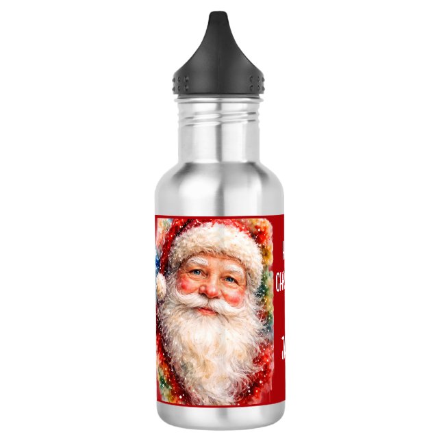 Jolly Christmas Santa Portrait 532 Ml Water Bottle (Left)