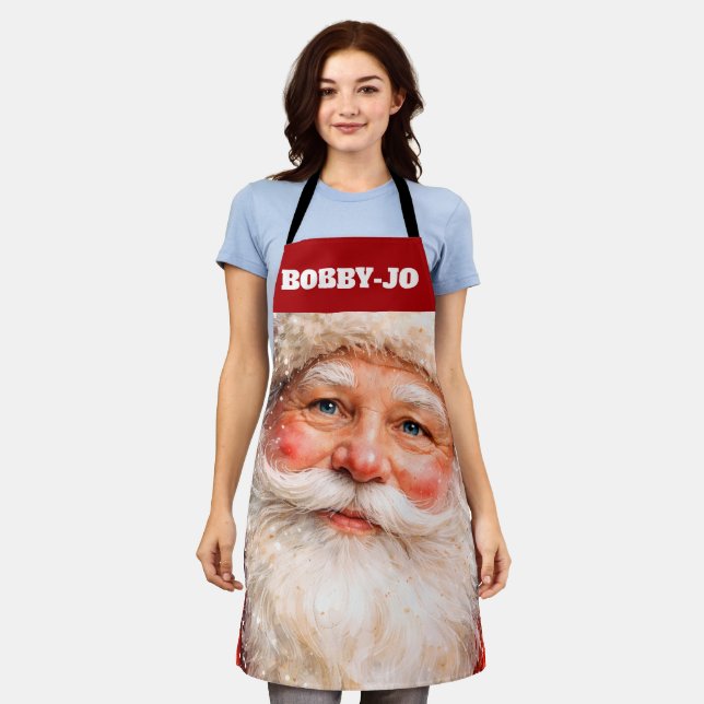 Jolly Christmas Santa Portrait Apron (Worn)