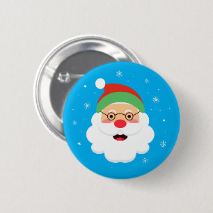 Jolly Claus Charm   Illustrated Santa Button