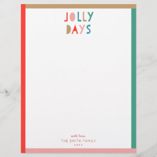 Jolly Days Holiday Stationery Custom Letterhead