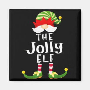 Jolly Elf Group Christmas Funny Pajama Party  Magnet
