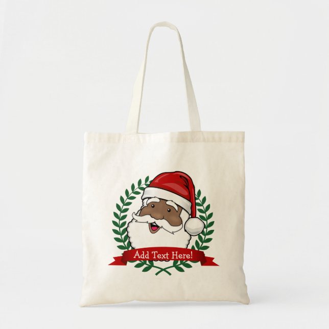 Jolly Ethnic Santa Custom Tote Bag (Front)