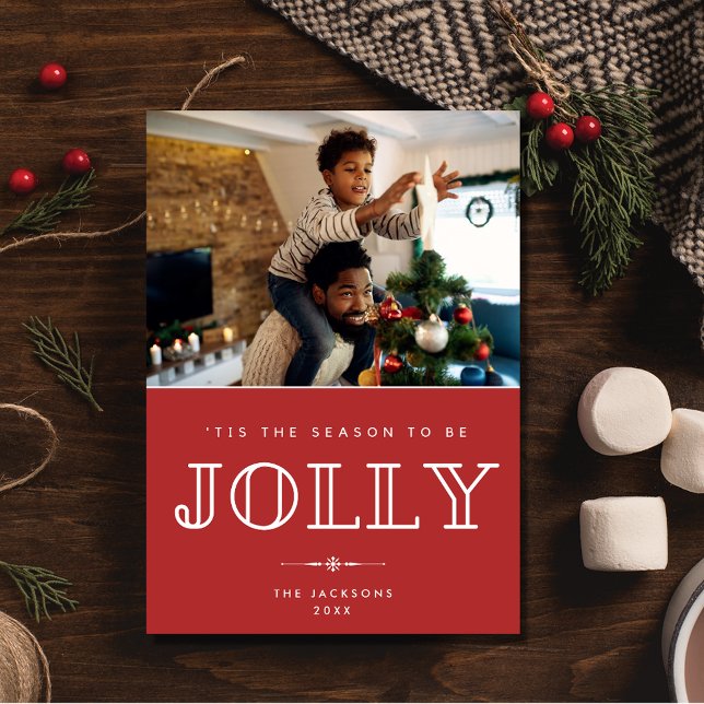Jolly Family Photo Christmas Holiday Card (Jolly Family Photo Christmas Holiday Card)