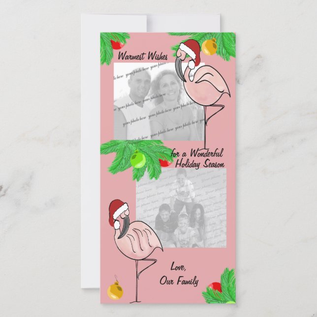 Jolly Flamingos/ Photo greeting card (Front)