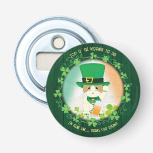 Jolly Ginger Tabby Irish Cheer Bottle Opener
