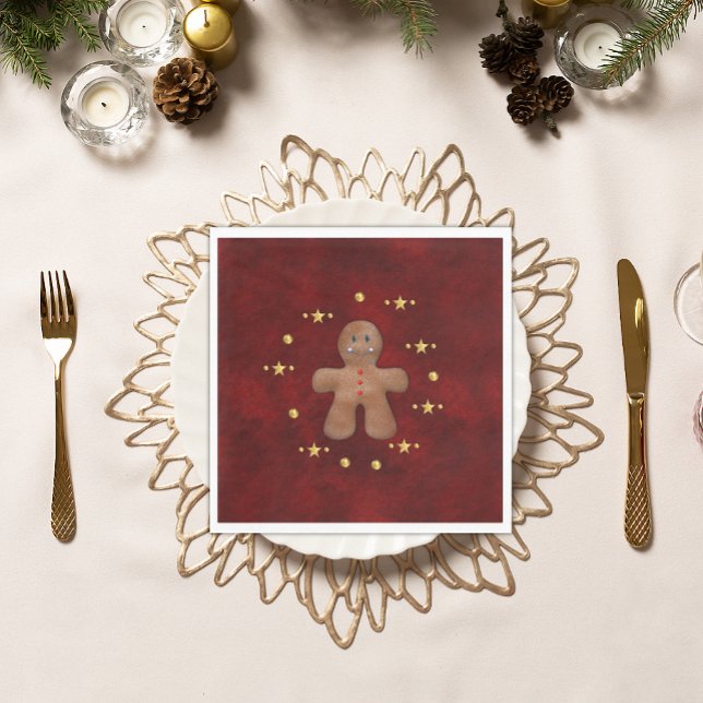 Jolly Gingerbread Man Christmas Napkin (Creator Uploaded)