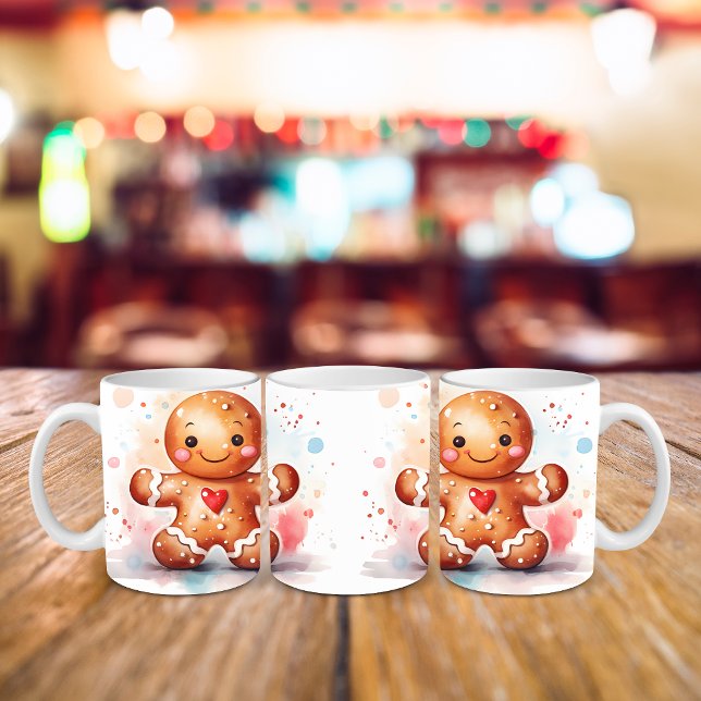 Jolly Gingerbread People Christmas Holiday Two-Tone Coffee Mug (Creator Uploaded)