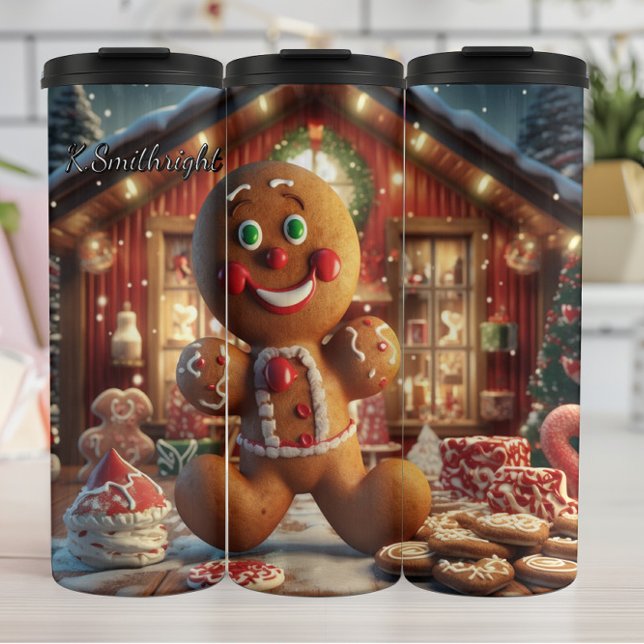 Jolly Gingerbread Scene Thermal Tumbler (Creator Uploaded)