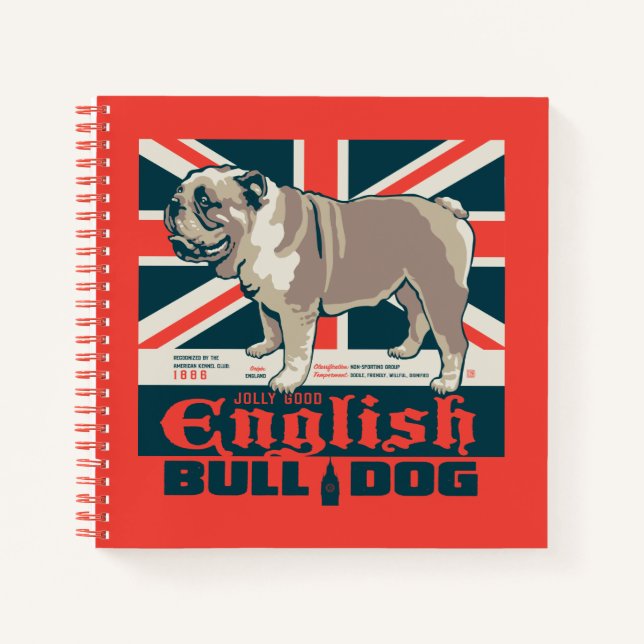 Jolly Good English Bulldog Notebook (Front)