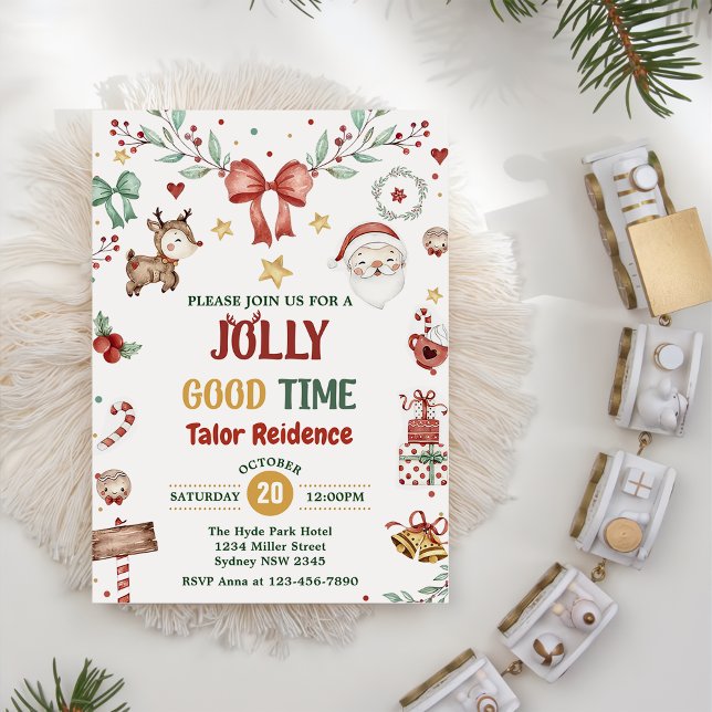  Jolly Good Time Santa Christmas Party Invitation (Creator Uploaded)
