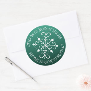 Jolly Green Snowflake Stickers