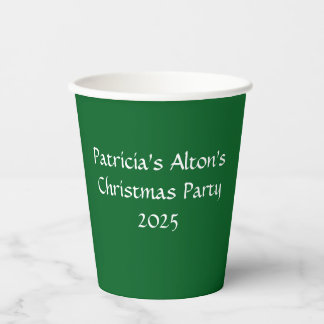 Jolly Green & White Christmas Party: Paper Cups