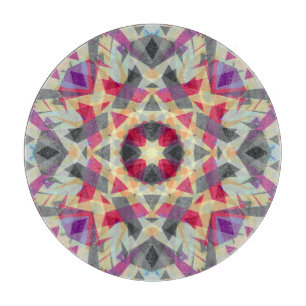 Jolly Grey Red Purple Christmas Star Kitchen Decor Cutting Board
