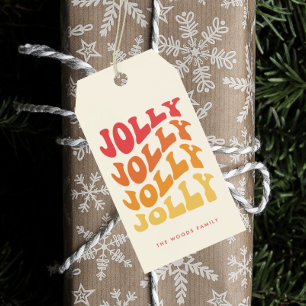 Jolly Groovy Wavy Colourful Christmas Gift Tags