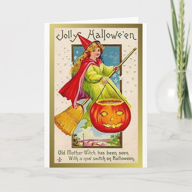 Jolly Halloween Old Mother Witch (Altered) Card (Front)