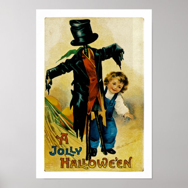 Jolly Halloween Scarecrow Poster (Front)