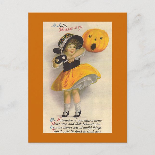 " Jolly Halloween" Vintage Halloween Card (Front)