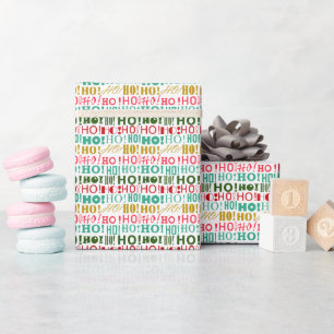 Jolly HO! HO! HO! Colourful Xmas Wrapping Paper