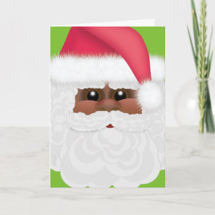 Jolly Holiday Black or African American Santa Card