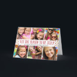 Jolly Holiday Multi-Photo Folded Card<br><div class="desc">This red and white, 6-photo holiday photo card features the greeting "Tis the season to be jolly" in fun hand lettering, surrounded by red and gold confetti. Customise by adding your favourite family photos. (Design tip: Crop your photos before uploading. Each photo is approximately 2.3 inches wide by 2 inches...</div>