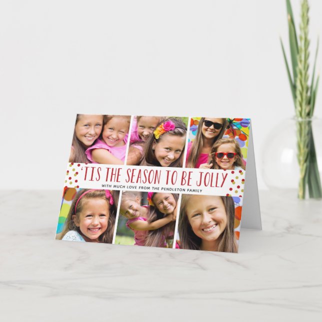 Jolly Holiday Multi-Photo Folded Card (Front)