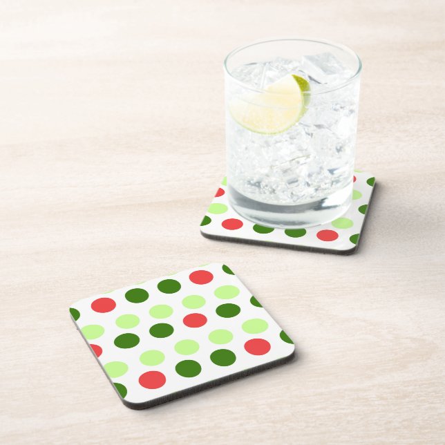 Jolly Holiday Polka Dots Coaster (Right Side)