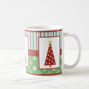 Jolly Holiday Red Polka Dot Tree Christmas Coffee Mug