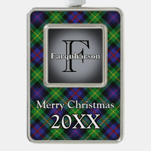 Jolly Holidays Clan Farquharson Tartan Silver Plated Framed Ornament