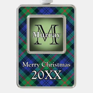 Jolly Holidays Clan Murray Tartan Silver Plated Framed Ornament