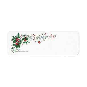 Jolly Holly Return Address Labels