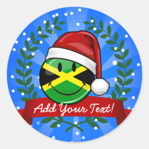 Jolly Jamaican Flag Christmas Style Classic Round Sticker