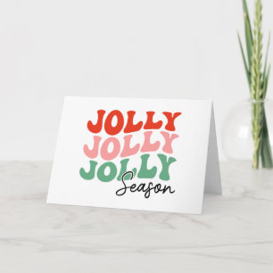 Jolly Jolly Jolly Season  Retro Holiday Typography Card