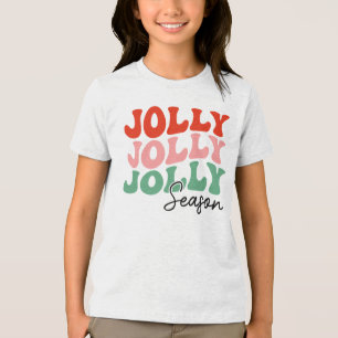 Jolly Jolly Jolly Season Retro Holiday Typography Tri-Blend Shirt