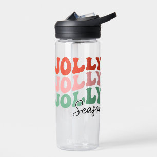 Jolly Jolly Jolly Season Retro Holiday Typography Water Bottle